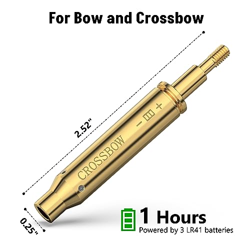 MidTen Crossbow Red Laser Bore Sight Crossbow Bow Archery Arrow Laser Boresighter Arrow Thread-On Crossbows Laser Sighting Tool with 2 Sets of Batteries - Thumbnail 2