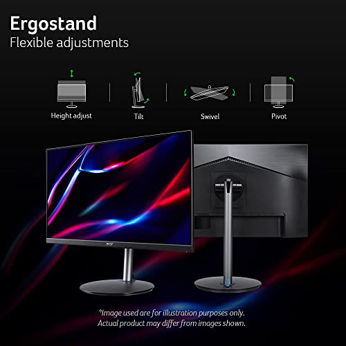 Image of acer Nitro 24.5 inch Full HD 1920 x 1080 PC Gaming Monitor | AMD FreeSync Premium | Up to 250Hz Refresh | 1ms (VRB) | ZeroFrame | ErgoStand | 1 x Display Port 1.2 & 2 x HDMI 2.0 Ports