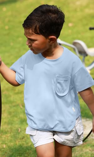 KOH KOH Kids 100% Cotton Short Sleeve Pocket Tee Toddler Boy Girl Top T-Shirt3