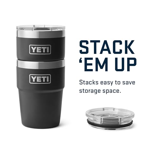 Image of YETI Rambler 16 oz Stackable Tumbler, Vacuum Insulated, Stainless Steel with MagSlider Lid, Black