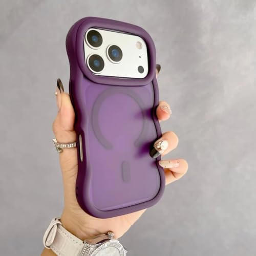 HJZSZX For iPhone 16 Pro�p ���O�W���A���[ �E�F�[�u �}�b�g�P�[�X �}�O�l�b�g�����C�����X�[�d �ϏՌ��J�o�[�iFor iPhone 16 Pro�p/�_�[�N�p�[�v���j