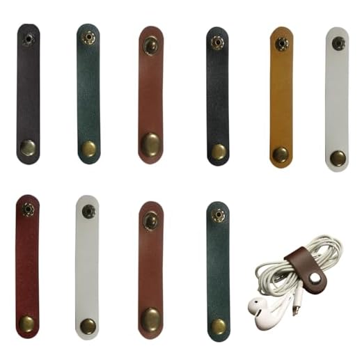 10 Pcs Leather Cable Organizers - Artificial Leather Cord Holders, Suitable for Headphones, Data Cables, and Charging Cables