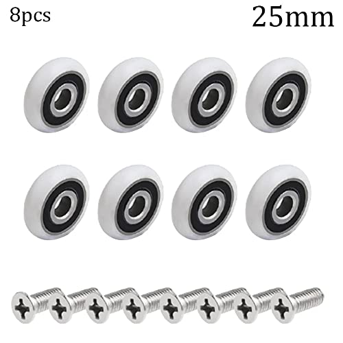8 Ruedas Para Puerta De Ducha 20 Mm | Rodamientos Silenciosos | Para Correderas De Cristal Y Puertas De Baño