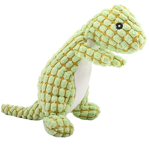 Edumov Hundespielzeug Quietschend, Waschbares Kauspielzeug Hund Unzerstörbar, Robustes Kuscheltier für Welpen und Kleine Hunde, Lustig Dog Toy Dino-Hundespielzeug Weihnachten