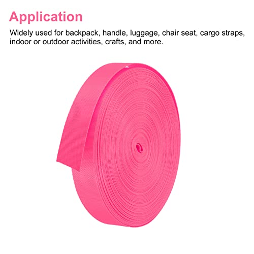 Image of Nylon Webbing Strap, 10 Metres, 1 inch /1.5 inch /2 inch Width, 0.7 mm Thickness (Dark Pink, 1.5 inch)
