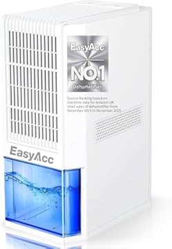 EasyAcc® Reusable Dehumidifier for Bathroom-1.3L/Day Dehumidify for 30㎡ [Tech Breakthrough] ＜10-15℃ Still Efficient Dehumidification Against Mold & Damp for Bathrooms, Closets -2000ml Tank Q22