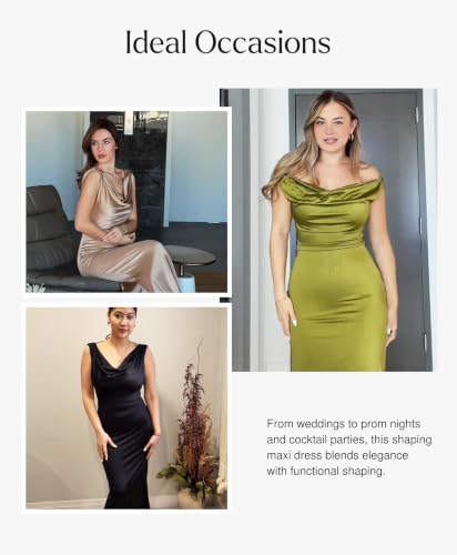 Image of Popilush Shapewear Maxi Dress Sleeveless Long Formal Dresses