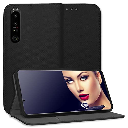mtb more energy® Funda de piel sintética tipo libro para Sony Xperia 1 III (6,5''), color negro
