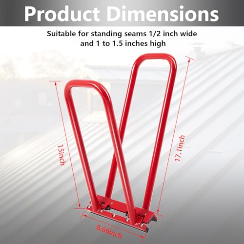 Leriton Heavy Duty Hand Seamer for Lock Stand Seam Roofing Tool with Rubber Grommets FSHS1-1.5" Vertical Seams for Roofer Sheet Metal Workers Car Port Crimp Folding Stitching Edges Tool Indentation by Leriton - Image 2