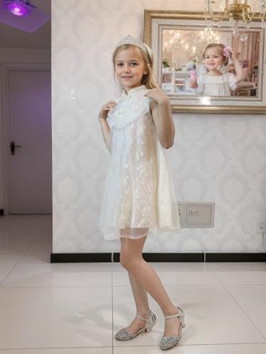 Girls Low Heel Wedding Pump Sandals Glitter Mary Jane Princess Flower Girl Party Dress Shoes for Toddler/Little Kid3