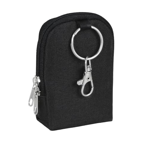 Meiiy Chapstick Holder, Lipstick Sleeve Pouch Portable Lip Balm Holder Large Chapsticks Holder With Hook Stocking Stuffers Small Gift for Women (black) Cover