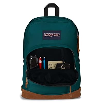 JanSport Right Pack Backpack - Durable Daypack with Padded 15 Laptop Sleeve, Spacious Main Compartment & Integrated Water Bottle Pocket - Deep Juniper