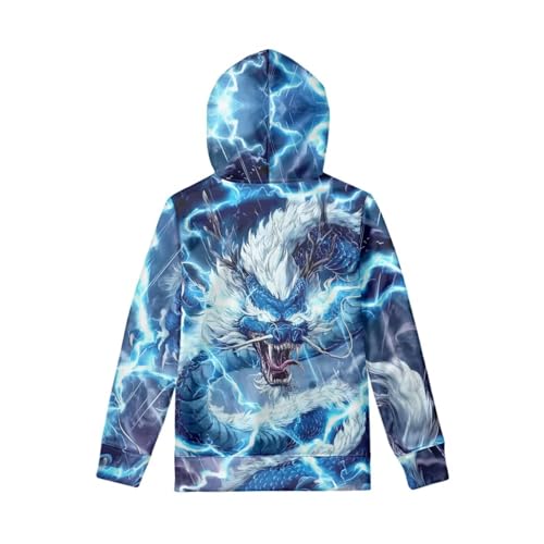 Image of WELLFLYHOM Boys Hooded Sweatshirts Hoodie Pullover Cool Graphic Crewneck Blouses Size 6-16