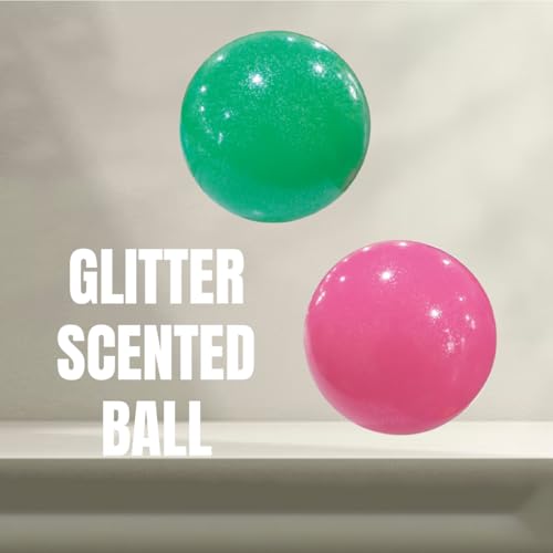 Image of GENIE'S Toy Bus 9-Inch Gliter Scented Play Ball | Interactive | for Pool, Beach & Garden | Perfect for Outdoor & Indoor Play | PVC Ball for Kids & Adults I Pack of 2 (Multicolor)