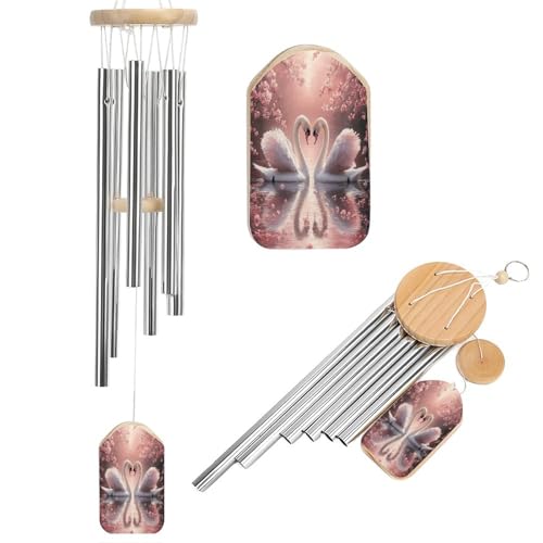 Swans in Bloom Wind Chimes Outside with Relaxing Rich Sound,