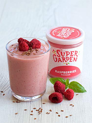 Super Garden Freeze Dried Raspberry Powder – 100% Natural Contains Vitamin C For Immune System Booster, Minerals, Antioxidant, Vegan – Powder For Smoothies, Desserts – No Added Sugar (4.59Oz) #TOP5