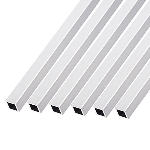 METALLIXITY Aluminio Cuadrado Tubo (8mm x 8mm x 1mm x 200mm) 6uds, 6063 Aluminio Tubos - para Hogar Muebles, Maquinaria