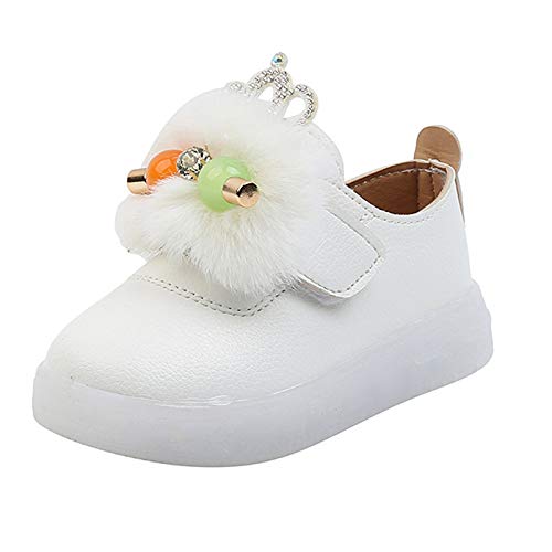 ACemt Zapatos de niña con luz para niñas LED niños zapatos deportivos niños ligero bebé luminoso princesa bebé bebé zapatos bebé zapatos bebé niñas, Blanco, 25 EU