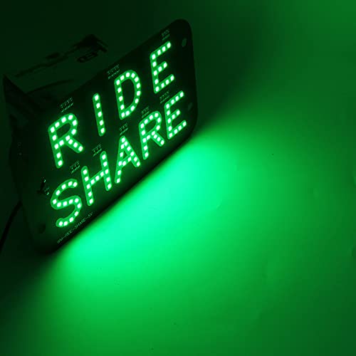 Image of YSY Juren LED Car Window Accessory Sign RIDESHARE for Ride Share Drivers Taxi Light (Green)