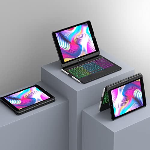 10.2 inch iPad Case with Keyboard,New iPad 9th/8th Generation Keyboard case &iPad 7th Gen,10 Color Backlit-360 Rotatable-Keyboard Case for iPad 7th/8th/9th,Auto Sleep/Wake Case iPad 9/8 Keyboard - Image 5