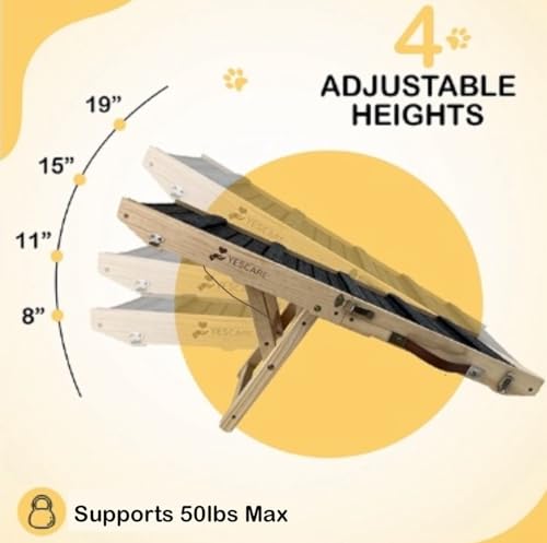 YESCARE rampa para cães com barras transversais - rampa para cães para sofá rampa para cães subirem