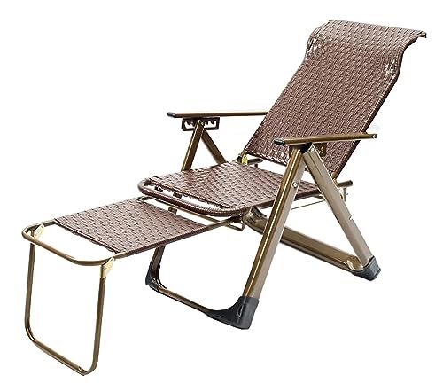 JYARZ Tumbona Sillas Plegables Sillón De Mimbre Plegable Telescópico Asiento Balcón para El Hogar Silla para La Pausa del Almuerzo con Pedal Jardin Exterior(B)