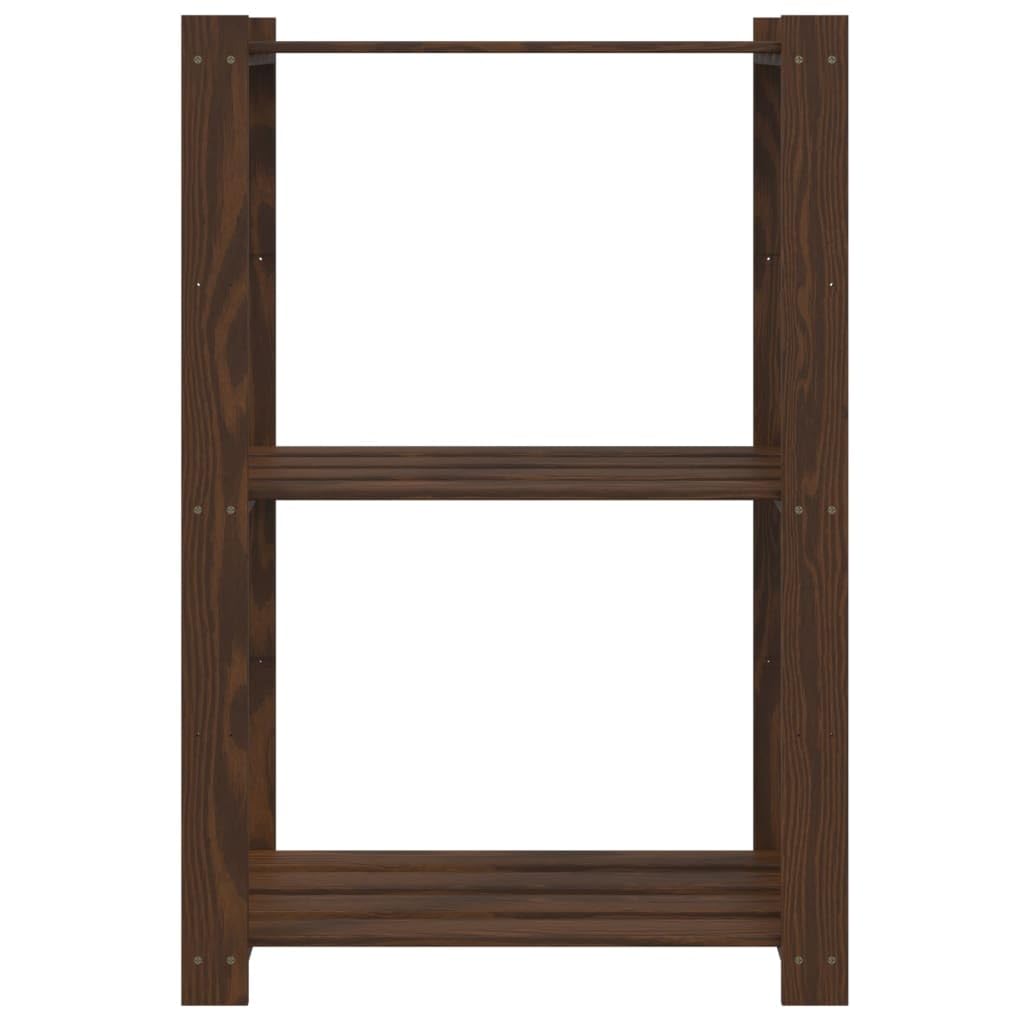 vidaXL Scaffale a 3 Livelli Marrone 60x38x90 cm in Legno di Pino
