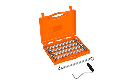 Vango Anchor Heavy Duty Steel Tent Pegs Set with Carry Case for Camping Hard Ground with Peg Extractor, 20x23cm