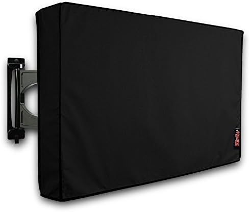 iBirdie Outdoor TV Cover 40 to 43 inch Weatherproof, Cover Size 39.5''L x 25''H, Waterproof for Outside Flat Screen 40 to 43 inch TV, Black, 600D Thick Fabric Screen Protector with Bottom