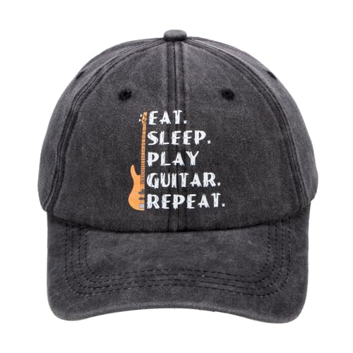Karkar Gorra de béisbol con diseño de dardos, diseño de guitarra, vintage, personalizable, para hombres y mujeres, Negro, 6 7/8/7 5/8