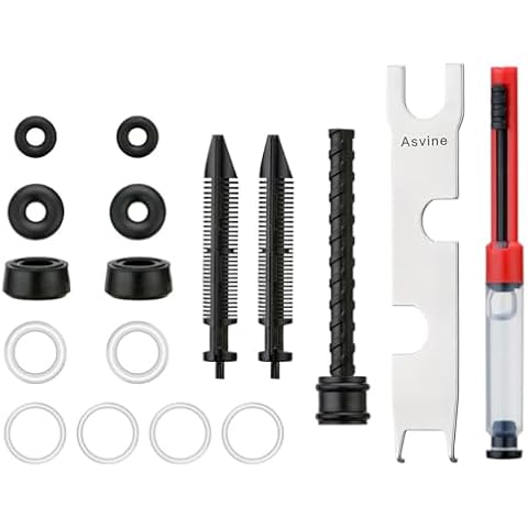Asvine Vacuum and Piston Fountain Pen Accessories, Repair Parts Kit, O-Rings, Gaskets, Piston Rod, Grease, Feeds, Wrench Cover