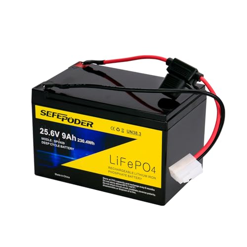 SEFEPODER Replacement Battery Compatible with Razor Scooter 24 Volt 24V 9Ah Lifepo4 Lithium Ion Rechargeable Battery for Razor Pocket Mod E300 E325 and Other Scooters