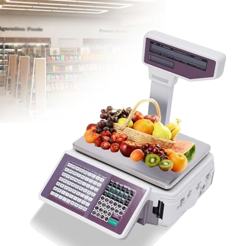 Báscula digital comercial con impresora térmica, 66 lbs miniatura 1