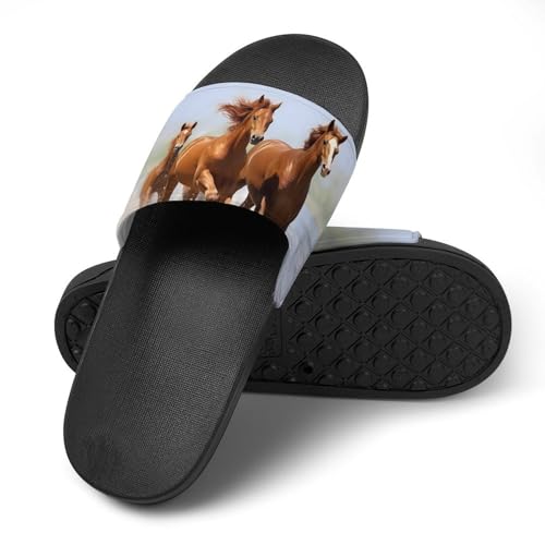 Running Horses Non Slip Slides Sandals for Women Men Quick Drying Shower Shoes for Bathroom Pool Beach4
