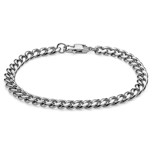 Lucleon Armband Herren | 6 mm Breites Panzerarmband aus Edelstahl | Armkette mit Robustem Hummer-Verschluss | Perfekt für Schmuck Alltag und besondere Anlässe