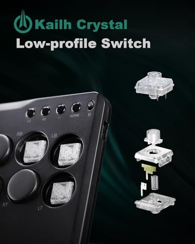 Image of SIXSIR Haute42 Leverless Controller for Arcade Gaming: P12 Lightweight Series - Tournament Lock Switch - 12 Key Crystal Low-profile Switches - Custom RGB - Arcade Controller for PC /PS4 /PS3 /Switch