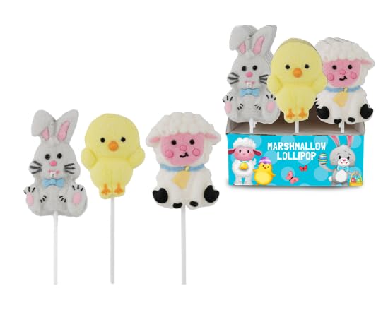 SUCETTE GUIMAUVE PÂQUES – marshmallow en sucette, texture moelleuse, goût sucré, idéal enfants, fêtes et occasions spéciales