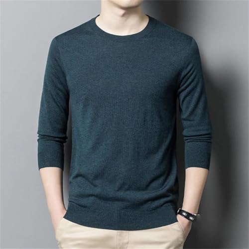 Men's Lightweight Round Neck Long Sleeve Knit Sweater Thin Breathable Work Jumpers2
