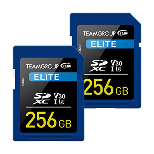 TEAMGROUP Elite 256GB x 2パック UHS-I U3 V30 UHD 読み取り速度 最大100MB/秒 SDXC 高速 4K メモリーカード Canon Sony Nikon Panasonic FUJIFILM デジタルカメラ対応 TESDXC256GIV3001