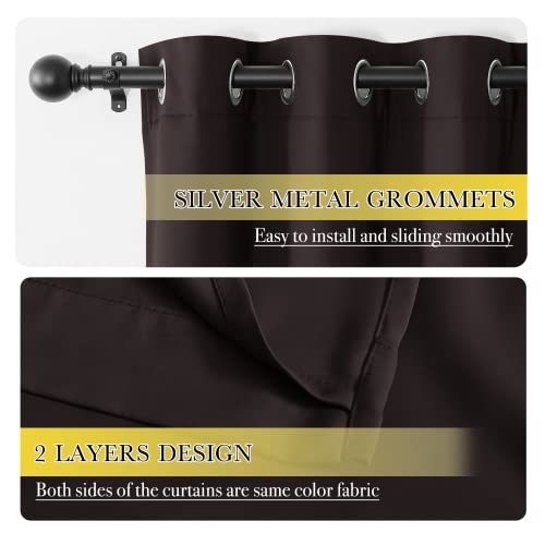 Image of NICETOWN High-End Thermal Curtains, Full Blackout Cold Reducing Curtains 84 Inches Long for Dining Room, Soundproof Window Treatment Drapes for Living Room, Coffee Brown, 42 inch Wide Per Panel, 2 Panels