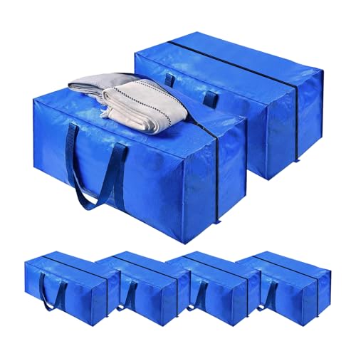Consejos para Comprar Cajas, almacenamiento y transporte los mejores 10. 43 YUHOHO 6 piezas Bolsas Mudanza Extragrandes con Cremallera y Asas Transporte 74x38x30.5cm,Cajas Almacenamiento Resistentes para Mudanzas para Ahorrar Espacio,Bolsa Impermeable para...