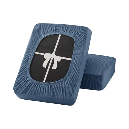 UNBBRRL Stretch Sofa Seat Cushion Cover, Removable Sofa cushion Cover With Ties, Sofa/Couch/Settee Covers Furniture Protector replacement (light blue,W(100-130cm),D(30-50cm))