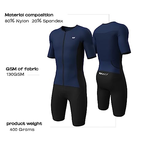 Lo.gas Logas Men‘s Triathlon Suit Trisuit Race Skinsuit Cycling Speed Suit Swimskin Bike Swim Run - Thumbnail 6