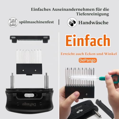DePango Fleischzartmacher, Steaker Fleischzartmacher Edelstahl mit robustem Edelstahl 48 Klingen für Fleisch, Steak, Hähnchen… – Ansicht 5