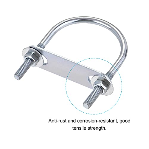 Image of METALLIXITY U Bolts 4 Sets (M6x50x80mm), Round U Bolt Steel with Accessories - for Construction, Pipe