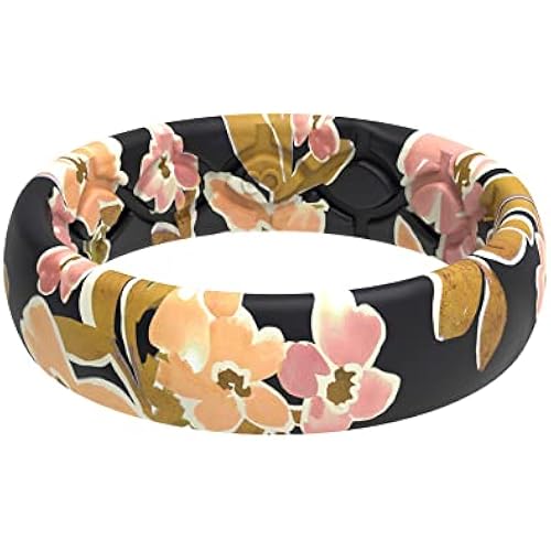 Groove Life Silicone Ring for Women, Breathable Patterned Wedding Band
