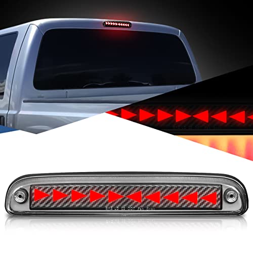 Image of Auto Dynasty LED Third Brake Light for 93-16 Ford Ranger F-250 Super Duty | 3rd Brake Light for 93-16 F-250 F-350 F-450 F-550 Ranger Sport Trac B-Series, Carbon Fiber Pattern Triangle Sequential