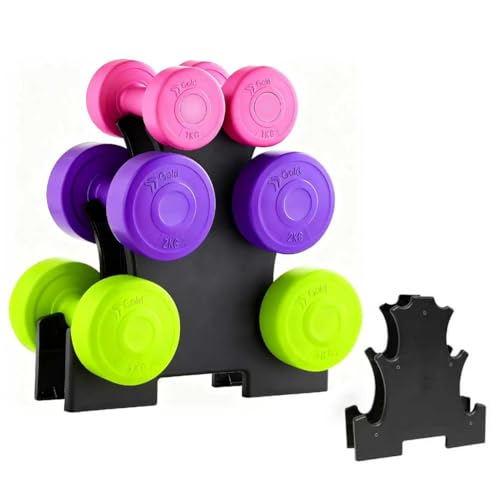 Dumbbell Rack Stand (Dumbbells Not Included), 3 Tier Dumbbell Weight Stand, Portable Pyramid Dumbbell Rack, 33.6 x 33.6 x 8.9cm, Ideal for Home Gyms, Offices & Commercial Gyms