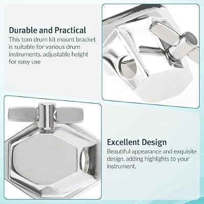 Premium Drum Set, 3Pcs Floor Tom Drum Leg Bracket Mount Practical Drum Set Parts Accessories,Drum Holder Base Plate Rack Clamp for Tom Drum Musical Instrument Accessory
