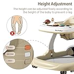 Music and Lights Baby Walker with Wheels,9 Adjustable Heights Infant Toddler Walker,Baby Walkers with Foot Pads,Anti-Fall Baby Walker and Activity Center for Boys Girls Babies 6-18 Months - Image 4